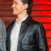 Spider-Man No Way Home Tom Holland Black Leather Jacket