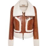 Women B3 Shearling Brown Leather Jacket