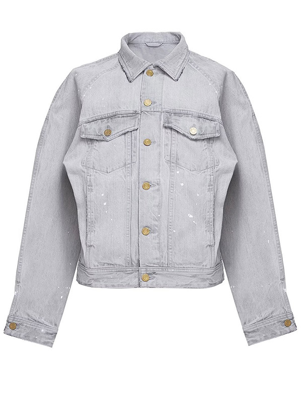 Fear of God Grey Denim Raglan Trucker Jacket