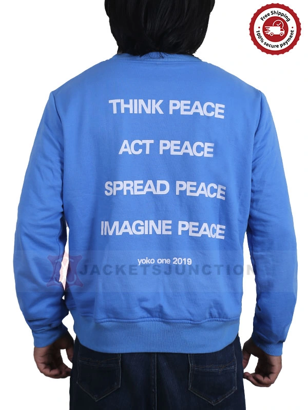 Mens Blue Peace is Power Sweatshirt