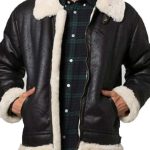 Mens Bomber Aviator Shearling Jacket