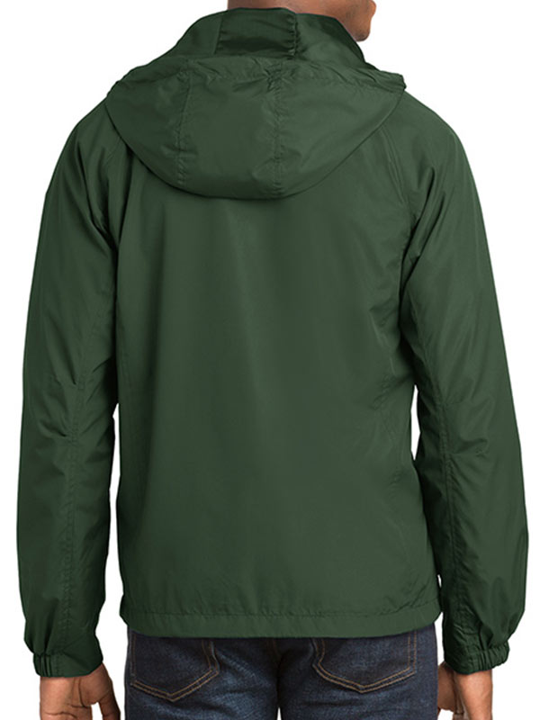 Sport Tek Hooded Green Raglan Jacket