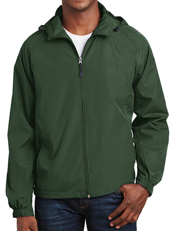 Green Sport Tek Hooded Raglan Jacket