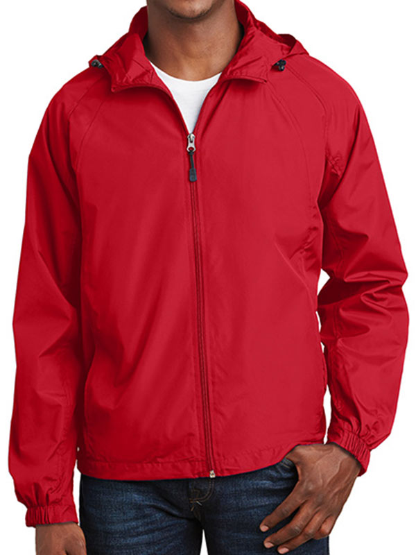 Sport Tek Hooded Red Raglan Jacket