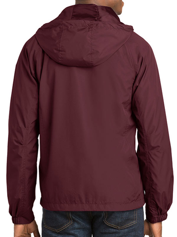 Sport Tek Hooded Maroon Raglan Jacket