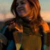 Isla Fisher Wolf Like Me Mary Blue & Orange Wool Coat