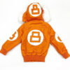 8 Ball Orange Fur Hooded Leather Parka Jacket