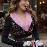 Emily in Paris Lily Collins Fur Sweater