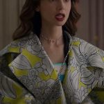 Emily in Paris Lily Collins Yellow Floral Jacket