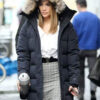 Jennifer Lopez Black Parka Coat