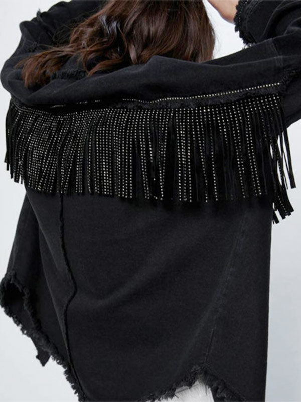 Killing Eve Villanelle Black Fringe Jacket