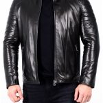 Men's Padded Leather Biker Jacket