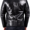 Men's Padded Leather Biker Jacket Back