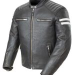 Mens Padded Leather Motorcycle Jacket