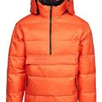 Orange Hooded Puffer Jacket