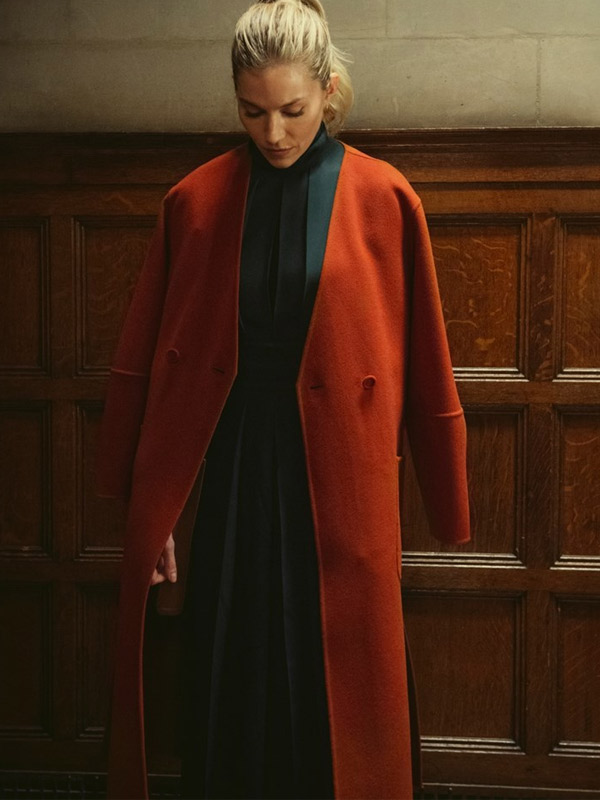 Anatomy of a Scandal Sophie Whitehouse Orange Coat