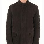 Men's Utility Black Suede Leather Jacket