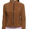 Classic-Brown-Suede-Leather-jacket-Women's