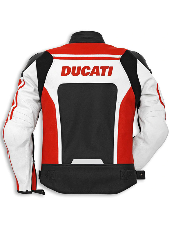 Ducati Corse Racing Motorcycle Leather Jacket Back