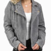 Ladies-Grey-Suede-Leather-Jacket