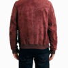 Classic Men's Burgundy Suede Bomber Jacket