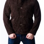 Men's Dark Brown Suede Leather Jacket