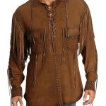 Men's Suede Leather Jacket With Fringe