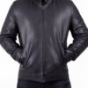 Mens Genuine Leather Biker Jacket Front