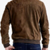 Men's Brown Genuine Suede Leather Bomber Jacket