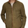 Men's Slim-fit Goatskin Suede Leather Jacket