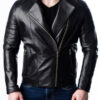 Mens Quilted Motorcycle Leather Jacket