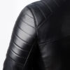 Mens Quilted Motorcycle Leather Jacket Arm Closeup