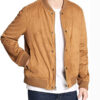 Suede Leather Baseball Jacket Men's