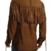 Men's-Fringe-Suede-Leather-Laced-Placket-Jacket