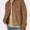 Brown Suede Trucker Jacket for Men's