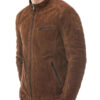 Mens Brown Vintage Suede Leather Jacket