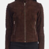 Women's Suede Brown Leather Jacket