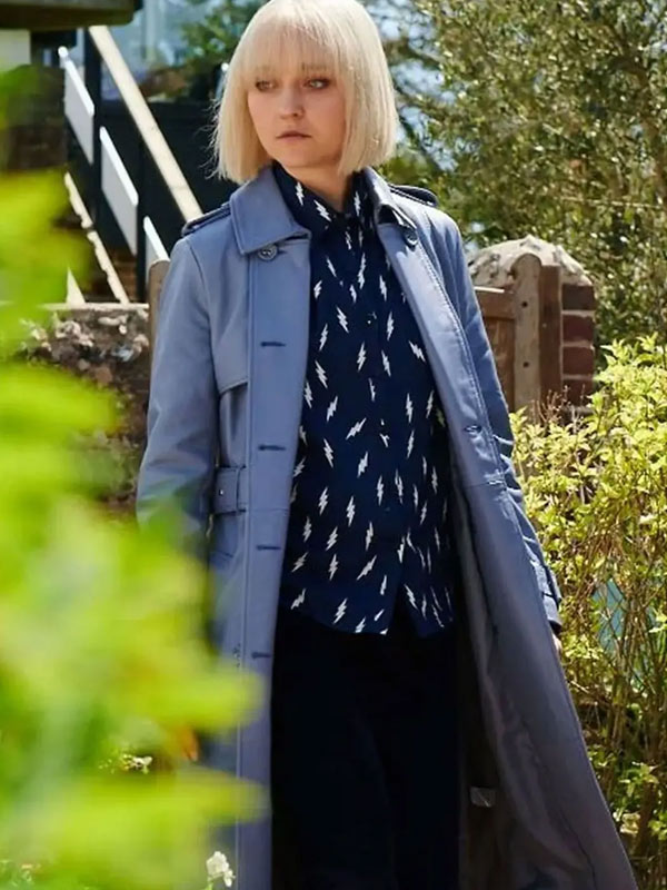 Queens of Mystery Matilda Stone Blue Belted Coat