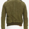 Olive Green Suede Bomber Jacket Mens