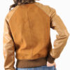 Women's Suede Leather Varsity Jacket