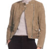 Women's Khaki Suede Leather Jacket