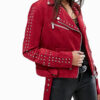 Women's Studded Suede Leather Jacket