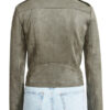 Women's Grey Faux Suede Moto Jacket