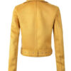 Women's Moto Yellow Suede Leather Jacket