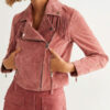 Women's-Fringe-Pink-Suede-Leather-Jacket