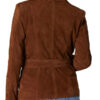 Women's Suede Leather Belted Coat