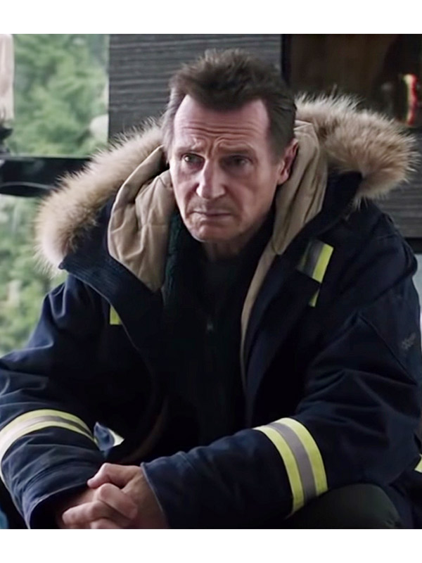 Liam Neeson Blue Hooded Jacket