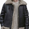 Men's Black Sheepskin Leather Shearling Jacket