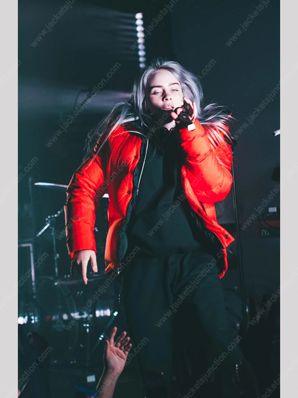 Billie Eilish Red Hooded Jacket