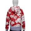 I Love America Sophie Marceau Red Floral Printed Hooded Jacket